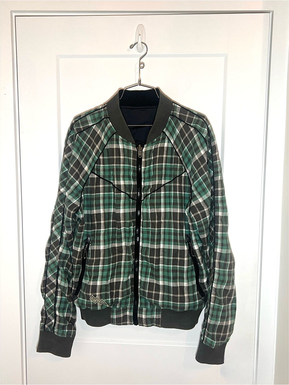 Diesel Vintage 2007 Reversible Plaid Black Combo Bomber Large